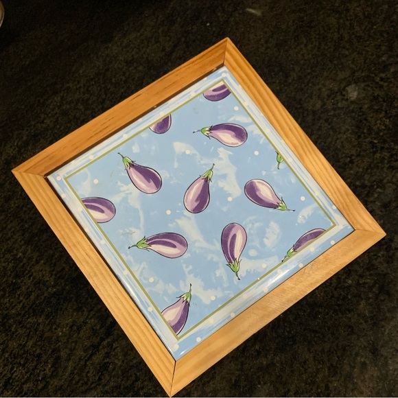 ABBOTT 🍆 Eggplant Tile Trivet - Picture 4 of 6
